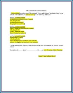 Florida Mechanics Lien Sample