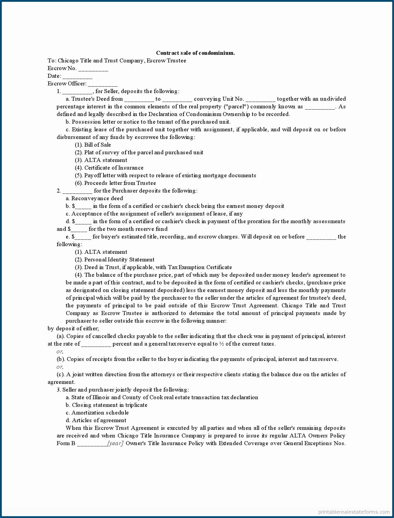Florida Real Estate Contract Form Free