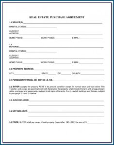 Florida Real Estate Contract Sample