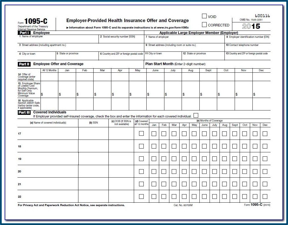 Form 1095 C Reporting Requirements