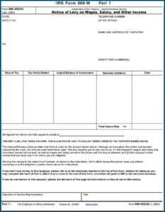 Form 668(a) Notice Of Federal Tax Lien