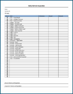 Free Annual Vehicle Inspection Report Form