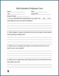 Free Blank Employee Evaluation Forms