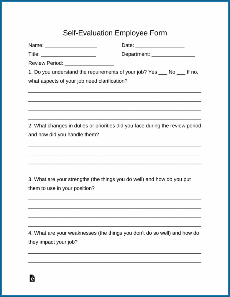 Free Blank Employee Evaluation Forms