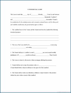 Free Commercial Lease Agreement Forms To Print