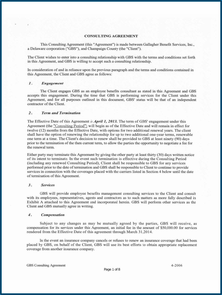Free Consulting Agreement Form