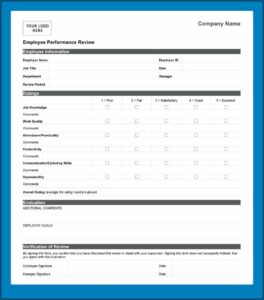 Free Downloadable Employee Review Form