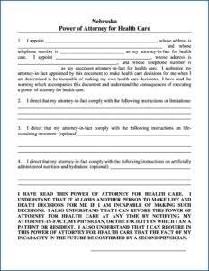 Free Durable Power Of Attorney For Health Care Form Illinois