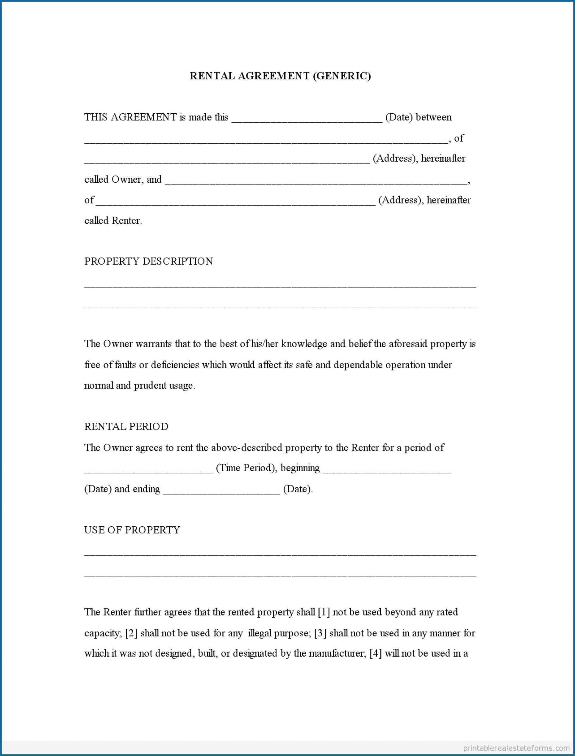 Free Farm Lease Agreement Forms To Print