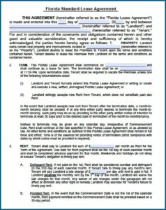 Free Florida Contract To Lease Form