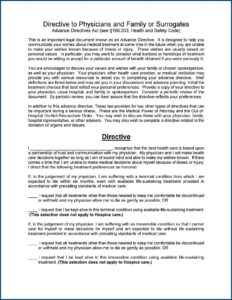 Free Living Will Forms Texas