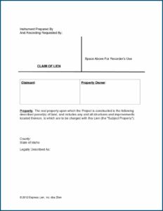 Free Mechanics Lien Form Idaho