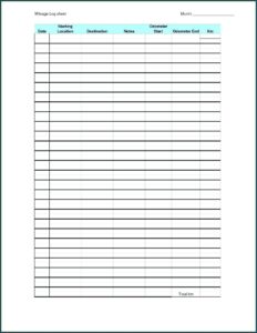 Free Mileage Log Form For Taxes