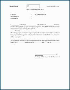 Free Notary Acknowledgement Form