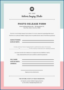 Free Photo Print Release Form