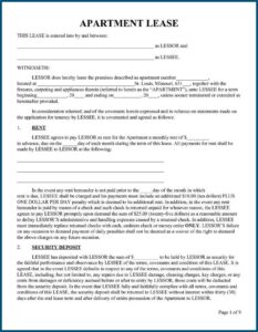 Free Printable Apartment Lease Forms