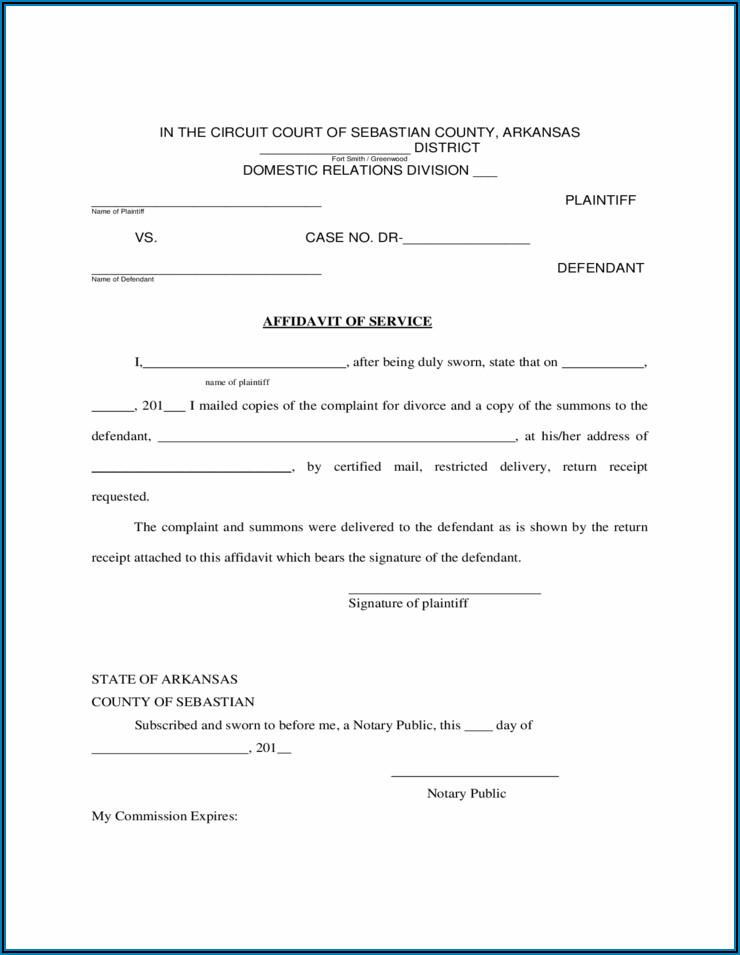 Free Printable Arkansas Divorce Forms