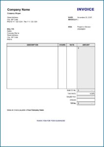 Free Printable Billing Invoice Template