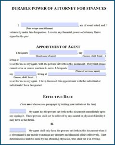 Free Printable Blank Durable Power Of Attorney Form