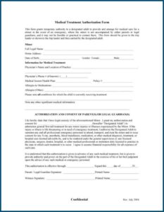 Free Printable Child Medical Consent Form For Grandparents Pdf