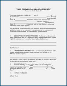 Free Printable Commercial Lease Forms