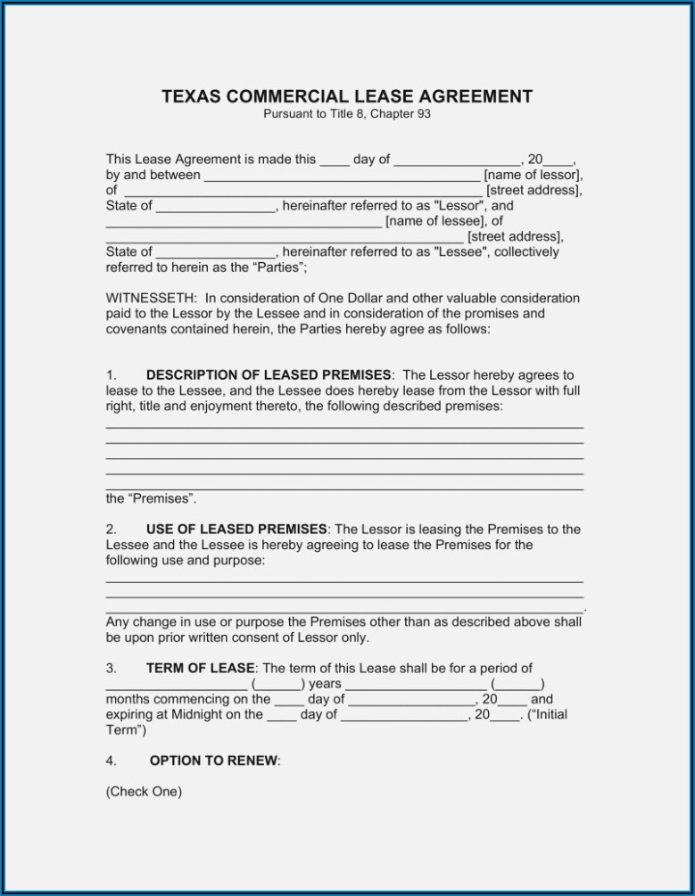 Free Printable Commercial Lease Forms