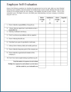 Free Printable Employee Self Evaluation Form