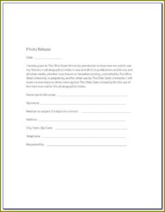 Free Printable Photo Print Release Form