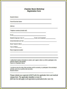 Free Printable Registration Forms Template