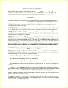 Free Printable Residential Lease Forms