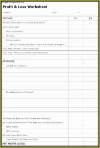 Free Profit And Loss Form