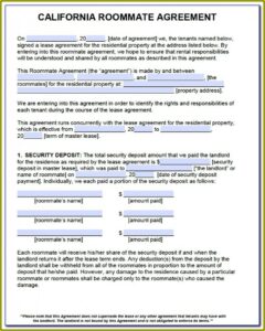 Free Rental Agreement Form California Pdf