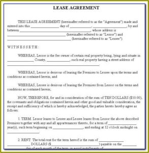 Free Rental Agreement Form Texas