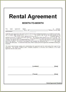 Free Rental Agreement Forms California Month To Month