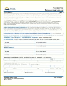 Free Rental Application Form Bc