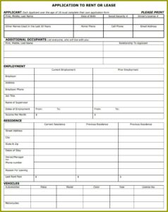 Free Rental Application Form California