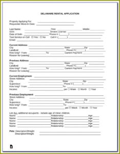 Free Rental Application Form Utah