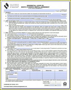Free Residential Lease Application Form