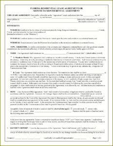 Free State Of Florida Lease Agreement Form