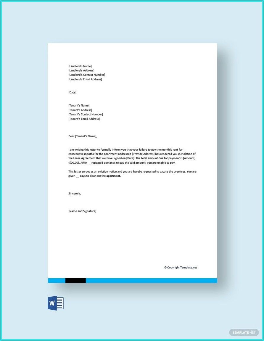 Free Tenant Eviction Letter Template