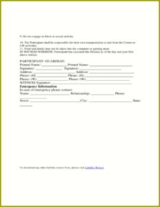 Free Waiver Of Liability Form Template