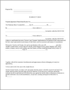 Free Warranty Deed Template