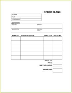 Garage Work Order Forms