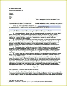 General Power Of Attorney Form Idaho
