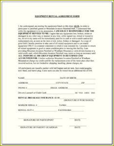 Generic Rental Agreement Form