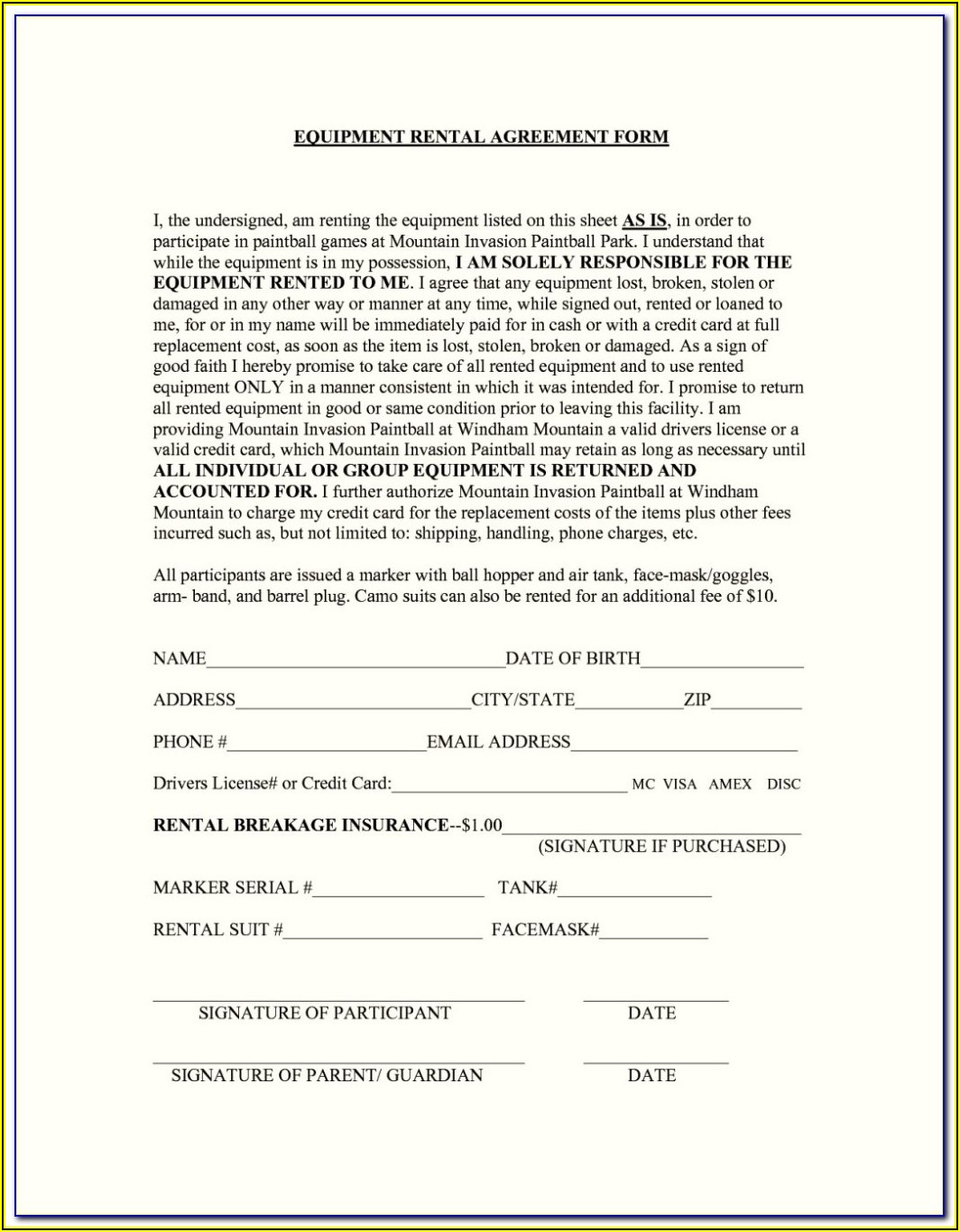 Generic Rental Agreement Form