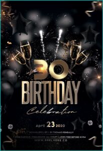 Gold Birthday Bash Psd Flyer Template