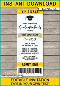 Graduation Ticket Template Printing