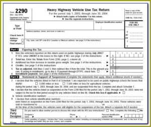 Heavy Vehicle Use Tax Form 2290 Schedule 1