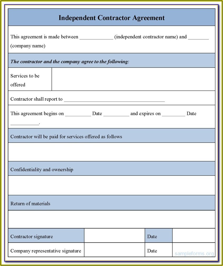 Independent Contractor Acknowledgement Form